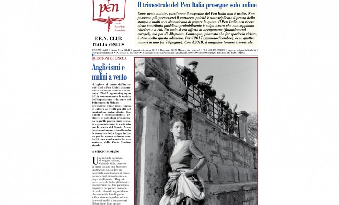 Anglicismi e mulini a vento di Sergio Romano (sul n. 38/41 del magazine del Pen)